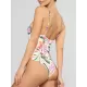 Floral-Print Bandage Hollow Split Bikini Swimsuit Floral-Print Bandage Hollow Split Bikini Swimsuit