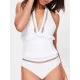 Solid Color Tasseled Hollow Split-Join One-Piece Swimwear Solid Color Tasseled Hollow Split-Join One-Piece Swimwear