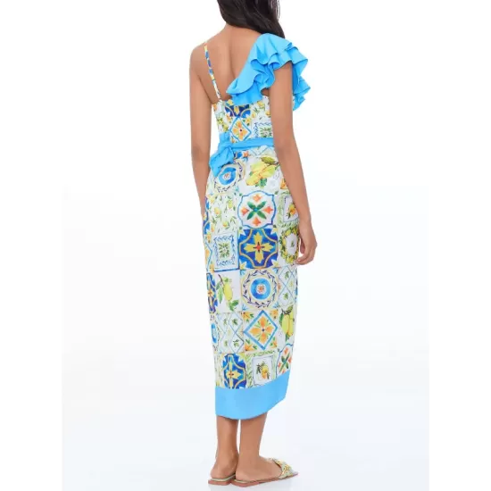 Floral Print One Shoulder Swimsuit Floral Print One Shoulder Swimsuit