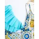 Floral Print One Shoulder Swimsuit Floral Print One Shoulder Swimsuit