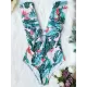 Floral Falbala Backless One-Piece Swimsuit Floral Falbala Backless One-Piece Swimsuit