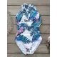 Cropped Floral Print One-Piece Swimsuit Cropped Floral Print One-Piece Swimsuit