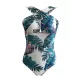 Cropped Floral Print One-Piece Swimsuit Cropped Floral Print One-Piece Swimsuit