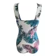 Cropped Floral Print One-Piece Swimsuit Cropped Floral Print One-Piece Swimsuit