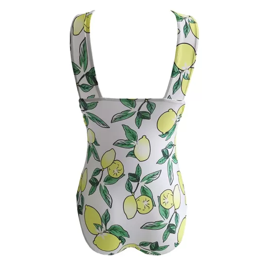Cropped Floral Print One-Piece Swimsuit Cropped Floral Print One-Piece Swimsuit