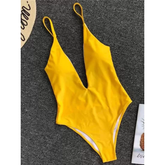 Deep V-Neck Sexy Bohemia One-Piece Swimwear Deep V-Neck Sexy Bohemia One-Piece Swimwear