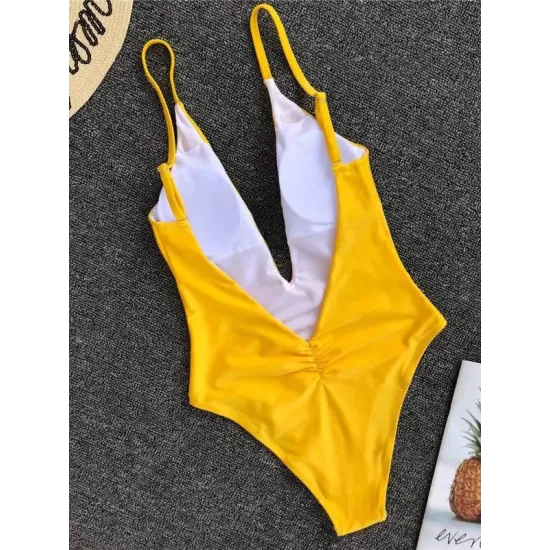 Deep V-Neck Sexy Bohemia One-Piece Swimwear Deep V-Neck Sexy Bohemia One-Piece Swimwear