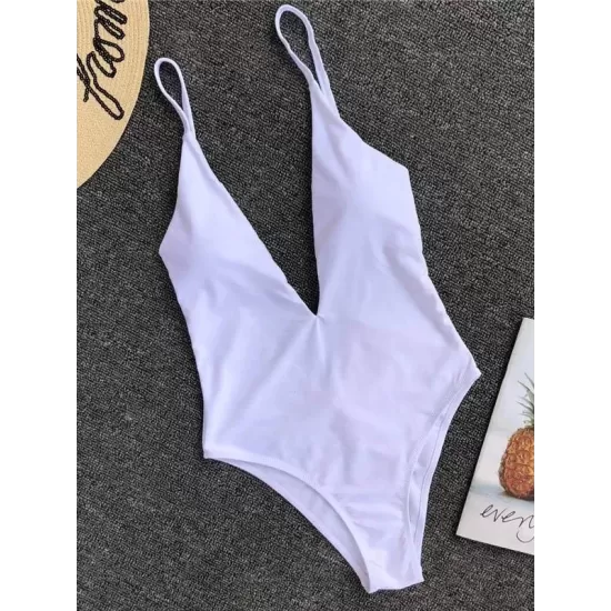 Deep V-Neck Sexy Bohemia One-Piece Swimwear Deep V-Neck Sexy Bohemia One-Piece Swimwear