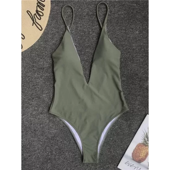 Deep V-Neck Sexy Bohemia One-Piece Swimwear Deep V-Neck Sexy Bohemia One-Piece Swimwear