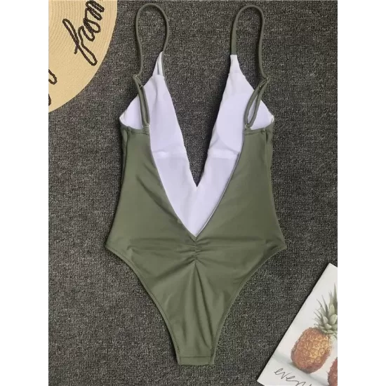 Deep V-Neck Sexy Bohemia One-Piece Swimwear Deep V-Neck Sexy Bohemia One-Piece Swimwear