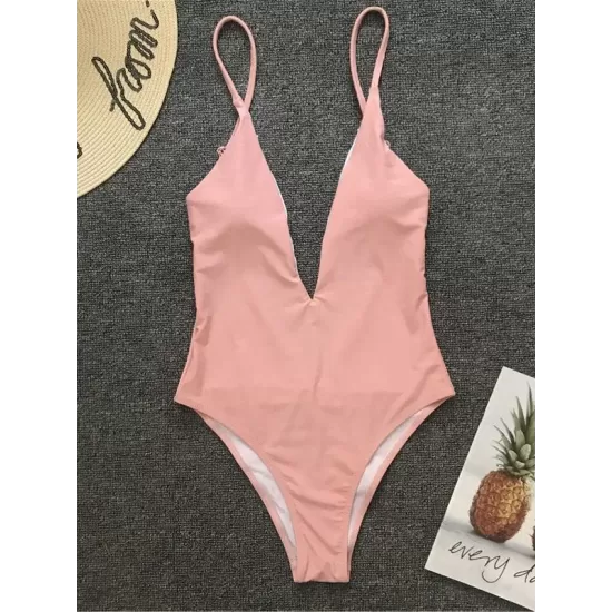Deep V-Neck Sexy Bohemia One-Piece Swimwear Deep V-Neck Sexy Bohemia One-Piece Swimwear