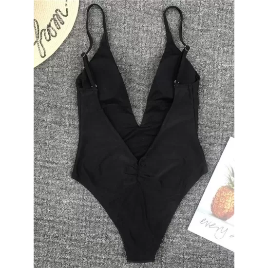 Deep V-Neck Sexy Bohemia One-Piece Swimwear Deep V-Neck Sexy Bohemia One-Piece Swimwear