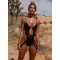 Hollow Sexy Bandage Solid One-Piece Swimwear