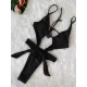 Hollow Sexy Bandage Solid One-Piece Swimwear Hollow Sexy Bandage Solid One-Piece Swimwear