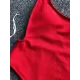 Ribbed Plain Wide Strap One-Piece Swimsuit Ribbed Plain Wide Strap One-Piece Swimsuit