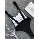Ribbed Plain Wide Strap One-Piece Swimsuit Ribbed Plain Wide Strap One-Piece Swimsuit