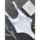 Ribbed Plain Wide Strap One-Piece Swimsuit Ribbed Plain Wide Strap One-Piece Swimsuit