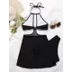 Solid Color Hollow See-Through One-Piece Swimwear Solid Color Hollow See-Through One-Piece Swimwear