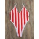 Sexy Striped Spaghetti-Neck One-Piece Bikini Swimsuit Sexy Striped Spaghetti-Neck One-Piece Bikini Swimsuit