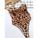 Padded Backless Leopard Spaghetti-Neck One-Piece Swimwear Padded Backless Leopard Spaghetti-Neck One-Piece Swimwear