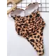 Padded Backless Leopard Spaghetti-Neck One-Piece Swimwear Padded Backless Leopard Spaghetti-Neck One-Piece Swimwear