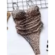 Padded Backless Leopard Spaghetti-Neck One-Piece Swimwear Padded Backless Leopard Spaghetti-Neck One-Piece Swimwear
