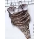 Padded Backless Leopard Spaghetti-Neck One-Piece Swimwear Padded Backless Leopard Spaghetti-Neck One-Piece Swimwear