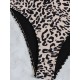 Contrast Color Leopard Tie Side One-Piece Swimsuit Contrast Color Leopard Tie Side One-Piece Swimsuit