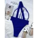 Blue One-Shoulder Hollow One-Piece Swimsuit Blue One-Shoulder Hollow One-Piece Swimsuit