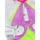 Fluorescent Contrast Color Split-Joint Hollow One-Piece Swimsuit Fluorescent Contrast Color Split-Joint Hollow One-Piece Swimsuit