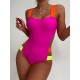 Fuchsia Contrast Color One-Piece Swimsuit Fuchsia Contrast Color One-Piece Swimsuit