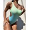 Fashion Gradient One Shoulder Hollow One-Piece Swimsuit