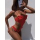 Beach Padded Hollow Falbala Spaghetti-Neck One-Piece Swimwear Beach Padded Hollow Falbala Spaghetti-Neck One-Piece Swimwear