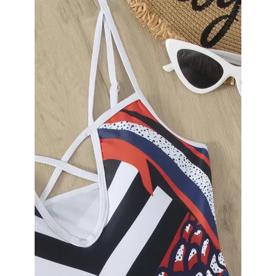 Beach Padded Printed One-Piece Swimwear Beach Padded Printed One-Piece Swimwear