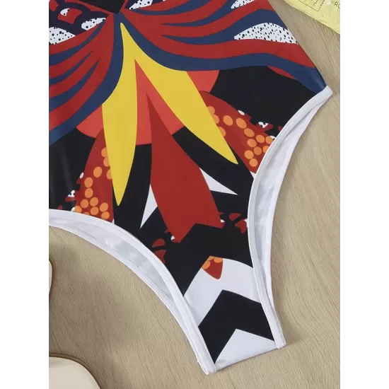 Beach Padded Printed One-Piece Swimwear Beach Padded Printed One-Piece Swimwear