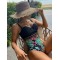 Underwire Split Joint Floral Spaghetti Neck One Piece Swimsuit