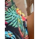Underwire Split Joint Floral Spaghetti Neck One Piece Swimsuit Underwire Split Joint Floral Spaghetti Neck One Piece Swimsuit