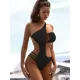 Padded Belly-Hollow One-Shoulder Hollow Solid Color One-Piece Swimwear Padded Belly-Hollow One-Shoulder Hollow Solid Color One-Piece Swimwear