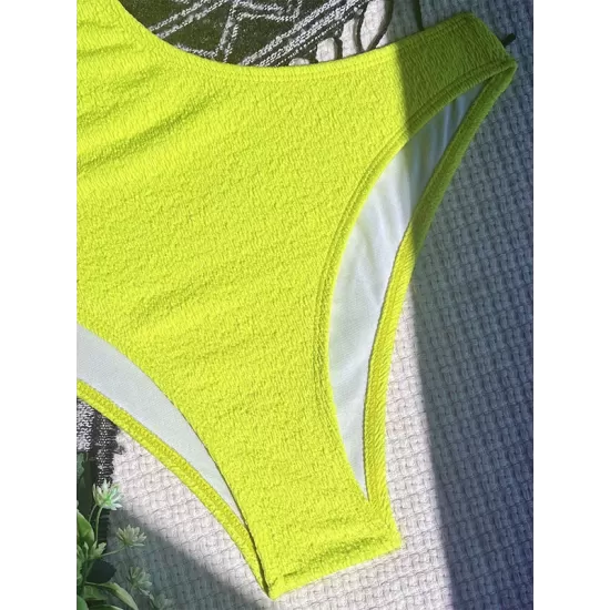 Padded Belly-Hollow One-Shoulder Hollow Solid Color One-Piece Swimwear Padded Belly-Hollow One-Shoulder Hollow Solid Color One-Piece Swimwear