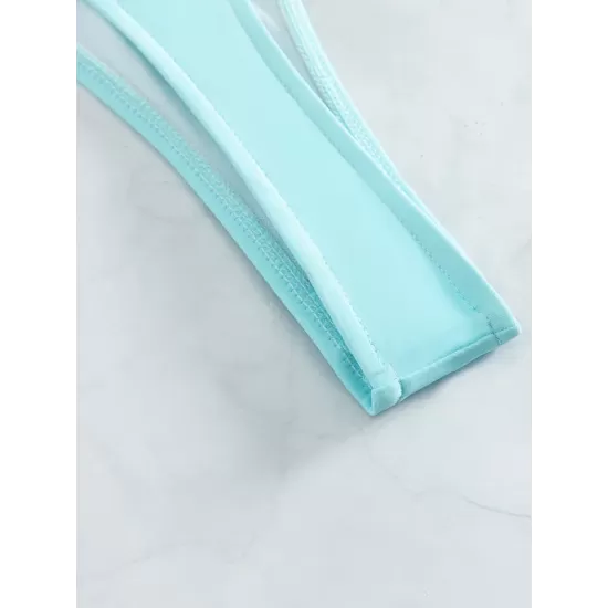 Backless Bandage Belly-Hollow Solid Color Padded Spaghetti-Neck One-Piece Swimwear Backless Bandage Belly-Hollow Solid Color Padded Spaghetti-Neck One-Piece Swimwear