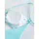Backless Bandage Belly-Hollow Solid Color Padded Spaghetti-Neck One-Piece Swimwear Backless Bandage Belly-Hollow Solid Color Padded Spaghetti-Neck One-Piece Swimwear