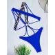 Backless Belly-Hollow Color-Block Leopard Padded Halter-Neck One-Piece Swimwear Backless Belly-Hollow Color-Block Leopard Padded Halter-Neck One-Piece Swimwear