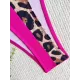 Backless Belly-Hollow Color-Block Leopard Padded Halter-Neck One-Piece Swimwear Backless Belly-Hollow Color-Block Leopard Padded Halter-Neck One-Piece Swimwear