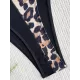 Backless Belly-Hollow Color-Block Leopard Padded Halter-Neck One-Piece Swimwear Backless Belly-Hollow Color-Block Leopard Padded Halter-Neck One-Piece Swimwear