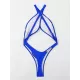 Padded Back Cross Belly-Hollow Solid Color One-Piece Swimwear Padded Back Cross Belly-Hollow Solid Color One-Piece Swimwear