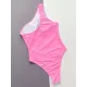 Padded One-Shoulder Color-Block Hollow One-Piece Swimwear Padded One-Shoulder Color-Block Hollow One-Piece Swimwear