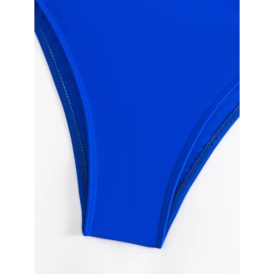 Padded Backless Drawstring Solid Color One-Piece Swimwear Padded Backless Drawstring Solid Color One-Piece Swimwear