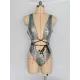 Padded Backless Bandage Hollow Snakeskin One-Piece Swimwear Padded Backless Bandage Hollow Snakeskin One-Piece Swimwear