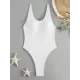 Backless Solid Color Padded U-Neck One-Piece Swimwear Backless Solid Color Padded U-Neck One-Piece Swimwear