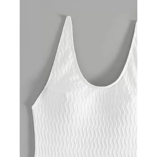 Backless Solid Color Padded U-Neck One-Piece Swimwear Backless Solid Color Padded U-Neck One-Piece Swimwear